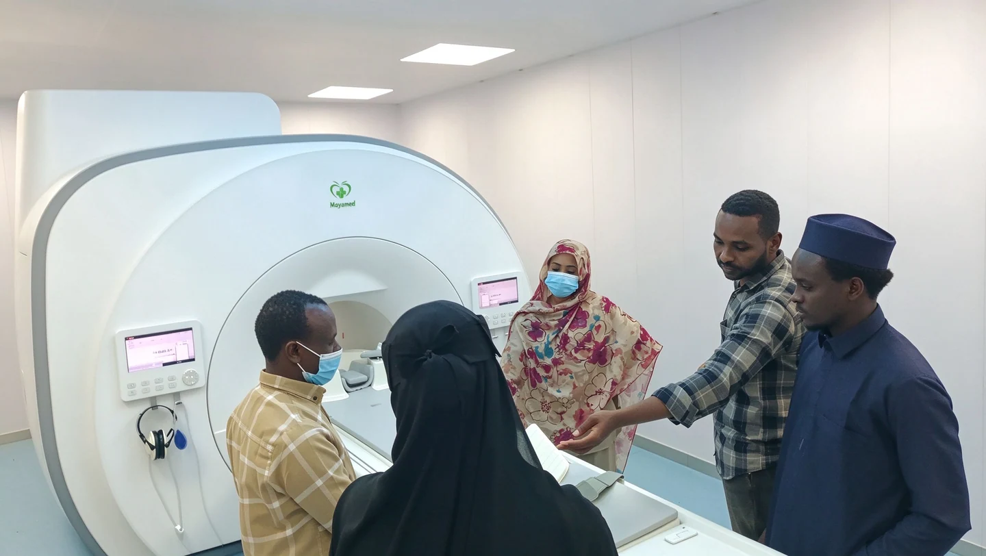 On-site MRI equipment guidance for the customer team in Chad.
